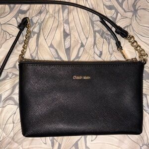 Calvin Klein Black and Gold Crossbody Bag